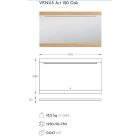 Venus ART T120 Tölgyszínű  Szenzoros Fürdőszoba tükör Világítással(119*68*3 cm)