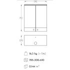 Link 60 Tükrösszekrény,  polcos Led világítással