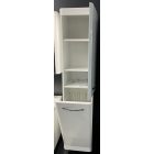LUXOR FV Vertikal Magasfényű Fehér  Festett Függesztett  Ceruzaszekrény - felső része polcos alsó része szennyestartókosaras-(35*160*37,7 cm)
