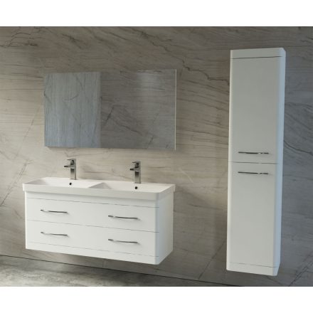 LUXOR  F Magasfényű Fehér Festett Függesztett  Polcozott Ceruzaszekrény (35*160*37,7 cm)