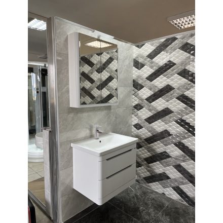 SOFT 65 Fehér Fóliázott Függesztett  soft-close rendszerű  fiókos Fürdőszobabútor kerámiamosdóval