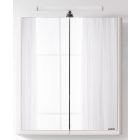 Soft 65 Fehér Fóliázott polcozott,  Tükrösszekrény,  LED Világítással (65*78,3*22,6 cm)