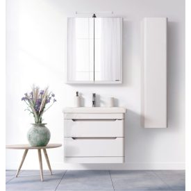   Soft 80 Fehér Fóliázott Függesztett  soft-close rendszerű   fiókos Fürdőszobabútor kerámiamosdóval