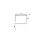 Soft 80 Fehér Fóliázott Függesztett  soft-close rendszerű   fiókos Fürdőszobabútor kerámiamosdóval