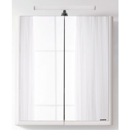 Soft ART 80 Fehér Fóliázott polcozott,  Tükrösszekrény,  Világítással (80*78,3*22,6 cm)