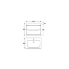 SOFT 65 Bézs Fóliázott Függesztett  soft-close rendszerű  fiókos Fürdőszobabútor kerámiamosdóval