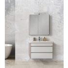 TOLEDO 65 ART Fóliázott polcozott, tükrösszekrény, konnektor, vil.kapcsoló,LED (63*83,3*21,5)