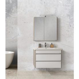   TOLEDO 65 ART Fóliázott polcozott, tükrösszekrény, konnektor, vil.kapcsoló,LED (63*83,3*21,5)