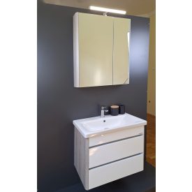   TOLEDO  80 ART Fóliázott.polcozott tükrösszekrény. Konnektor, világítás, LED, 80*83,3*21,5cm