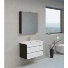 TOLEDO 65 ART Sötétsz fóliázott,polcozott tükrösszekrény, Konnektor, világítás,LED 63*83,3*21,5cm