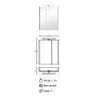 TOLEDO 65 ART Sötétsz fóliázott,polcozott tükrösszekrény, Konnektor, világítás,LED 63*83,3*21,5cm