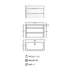 TOLEDO 80 F Magasfényű fehér szekrény. Függesztett, soft close kétfiókos, kerámiamosdóval