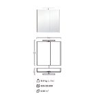 TOLEDO  80 ART Fóliázott.polcozott,  tükrösszekrény,. Konnektor, világítás,LED 80*83,3*21,5cm