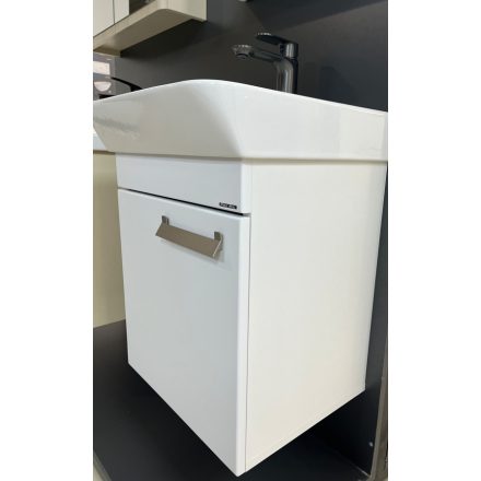 Neon 45 Matt Fehér Függesztett egyajtós Fürdőszoba bútor,kerámiamosdóval kompletten (45*56,5*41,5cm)