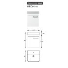 Neon 45 Matt Fehér Függesztett egyajtós Fürdőszoba bútor,kerámiamosdóval kompletten (45*56,5*41,5cm)