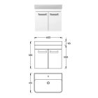Neon 60 Antracit, Függesztett fürdőszobabútor, középen nyíló ajtóval, kerámiamosdóval (60X56,5X41,5