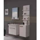 Neon 60 Antracit, Függesztett fürdőszobabútor, középen nyíló ajtóval, kerámiamosdóval (60X56,5X41,5