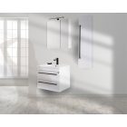 Atria Fehér F65  Függesztett Fürdőszoba bútor a felső ajtó lenyíló alsó Soft close fiokkal ellátva, mosdóval kompletten (65*52*50 cm)