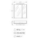 Atria F65  fehér Tükrösszekrény  LED-Világítással 