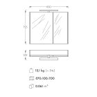 Atria A85 Antracit szürke  Tükrösszekrény  LedVilágítással 