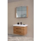  LUXOR FA60 Fahatású Fóliázott Fügesztett  soft-close rendszerű  két fiókos Fürdőszobabútor Kerámia Mosdókagylóval (60,5*56*46 cm)