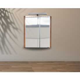   LUXOR/ZEN FA60 ART Fahatású Fóliázott Polcozott Tükrösszekrény LED-Világítással (65*72,5*21cm)