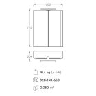 LUXOR/ZEN FA60 ART Fahatású Fóliázott Polcozott Tükrösszekrény LED-Világítással (65*72,5*21cm)