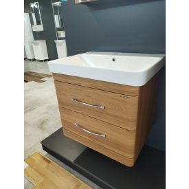    LUXOR FA80 Fahatású Fóliázott Fügesztett  soft-close rendszerű  két fiókos Fürdőszobabútor Kerámia  Mosdókagylóval (80,5*56*46 cm)