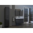  LUXOR A60 Antracit Fóliázott Fügesztett  soft-close rendszerű  két fiókos Fürdőszobabútor Kerámia  Mosdókagylóval (60,5*56*46 cm)