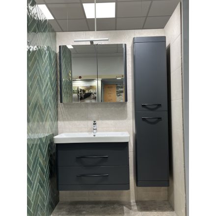 LUXOR A60 ART Antracit Fóliázott Polcozott Tükrösszekrény  (60*77*20,4cm)