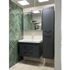  LUXOR A80 Antracit Fóliázott Fügesztett  soft-close rendszerű  két fiókos Fürdőszobabútor Kerámia  Mosdókagylóval (80,5*56*46 cm)