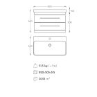  LUXOR A80 Antracit Fóliázott Fügesztett  soft-close rendszerű  két fiókos Fürdőszobabútor Kerámia  Mosdókagylóval (80,5*56*46 cm)