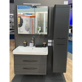   LUXOR A80 ART Antracit Fóliázott Polcozott Tükrösszekrény  (80*77*20,4cm)