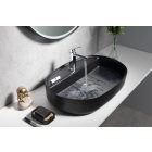 INFINITY OVAL kerámiamosdó, 60x40cm, matt fekete