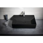 AQUALINE SISTEMA kerámiamosdó, pultra vagy falra szerelhető, 60x42cm, matt fekete