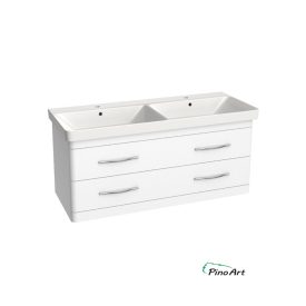   LUXOR120F MF Fehér Festett Függ.2fiókos,soft-close,Széles fürdőszobabútor.mosdóval 119,5*56*46 cm