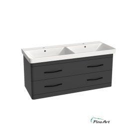   LUXOR120A ANTRACIT Függ.2fiókos,soft-close,Széles fürdőszobabútor.mosdóval 119,5*56*46 cm