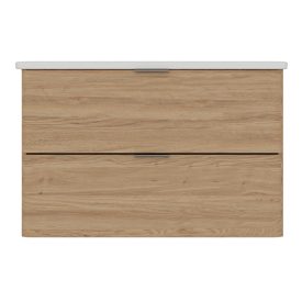   ZEN 80 Fahatású Fóliázott függesztett Soft Close rendszerű 2 fiókos Fürdőszobabútor Kermáiamosdóval 80x50x46cm