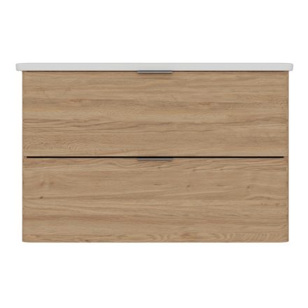 ZEN 80 Fahatású Fóliázott függesztett Soft Close rendszerű 2 fiókos Fürdőszobabútor Kermáiamosdóval 80x50x46cm