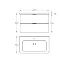 ZEN 80 Fahatású Fóliázott függesztett Soft Close rendszerű 2 fiókos Fürdőszobabútor Kermáiamosdóval 80x50x46cm