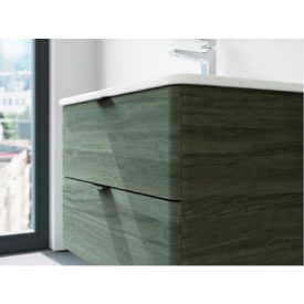     ZEN F80 Zöld színű  Fóliázott Függesztett  soft-close rendszerű  két fiókos Fürdőszobabútor Kerámia  Mosdókagylóval (80*53*46 cm)