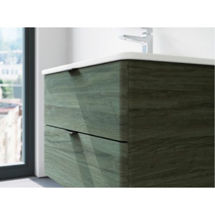   ZEN F80 Zöld színű  Fóliázott Függesztett  soft-close rendszerű  két fiókos Fürdőszobabútor Kerámia  Mosdókagylóval (80*53*46 cm)