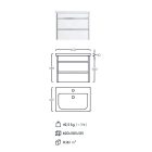 TOLEDO 65 F Fóliázott front.magasfényű fehér szekrény. Függesztett, soft-close kétfiókos, kerámiamosdóval