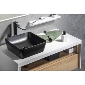   GSI SAND kerámiamosdó, pultra helyezhető, 38x14x38cm, matt fekete