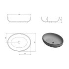 OFELIE kerámiamosdó, pultra szerelhető, túlfolyó nélkül, 51,5x14,5x39cm 