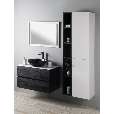 RONDANE pultra szerelhető kerámiamosdó, túlfolyó nélkül, 40x13,5cm, matt fekete