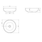 RONDANE pultra szerelhető kerámiamosdó, túlfolyó nélkül, 40x13,5cm, matt fekete