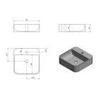 MOLVENO pultra szerelhető kerámiamosdó, túlfolyó nélkül, 38,5x14x38,5cm