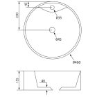 YAKARTA kerámiamosdó, kerek, leeresztő nélkül, átm:46cm