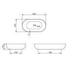 CALEO kerámiamosdó, 59x41,5x14cm, matt fekete